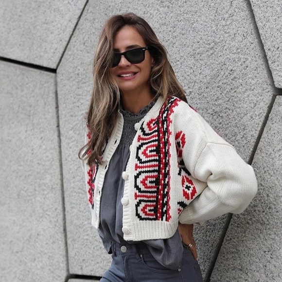 Zara Embroidered knit cardigan - Picture 4 of 7